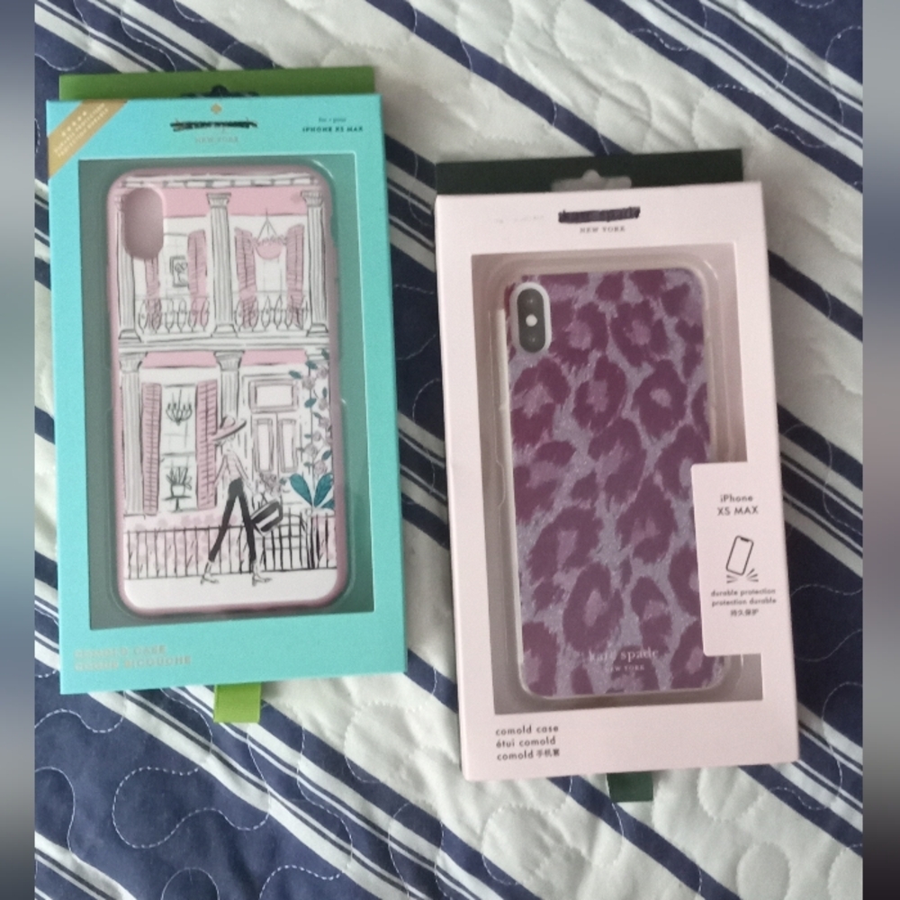 kate spade Pink and Purple iPhone XS Max Case Set